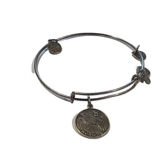 Alex and Ani Taurus Charm Rafaelian Silver Bangle Bracelet - Picture 15 of 15